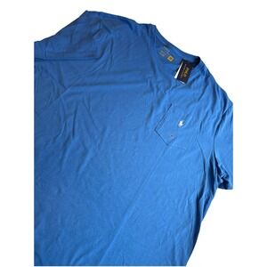 Polo Ralph Lauren Big & Tall Men's 3XB Azure Blue Crew-Neck Pocket T-Shirt